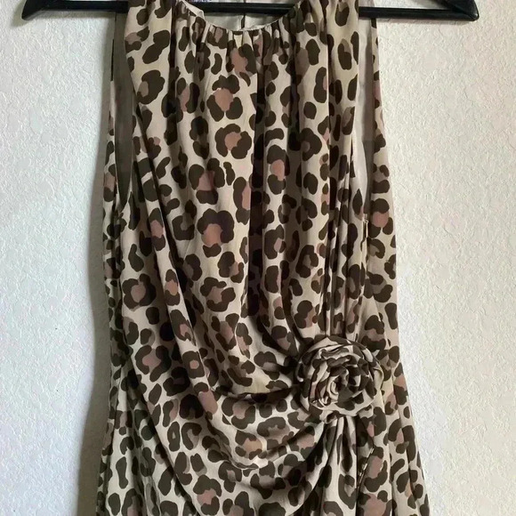 Moschino Cheap and Chic Designer Leopard Print Old Money Sleeveless Dress Size 6 - Picture 6 of 11
